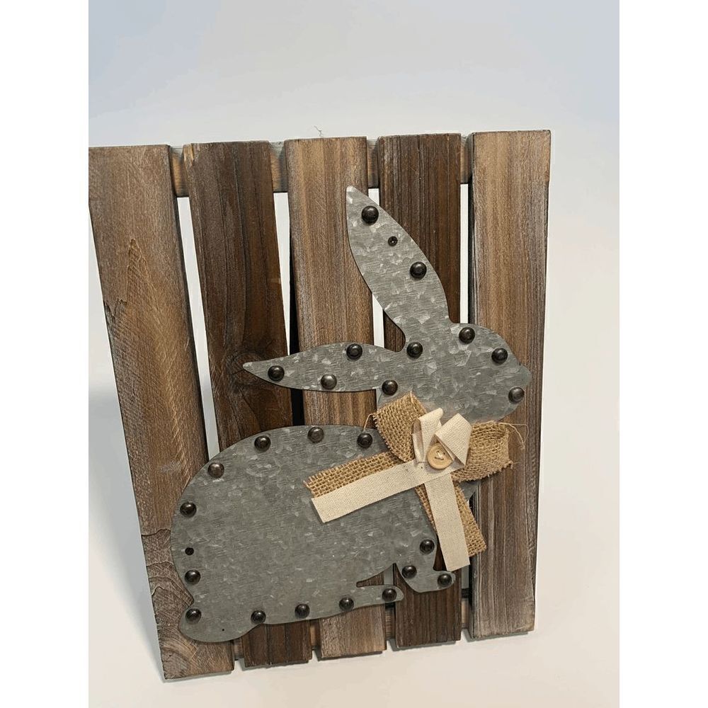 Metal Bunny Frame Decor 9x12